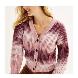 Women's Sonoma Goods For Life® Gradient Cozy Button Front Cardigan.